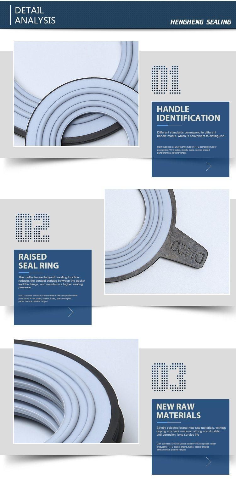 RF EPDM PTFE PVC Flange Gasket Rubber PTFE Liner PTFE Coated Rubber