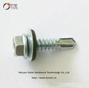 Hex Head Self-Drilling Screw with EPDM Washer Zinc Plated Building Material Fastener