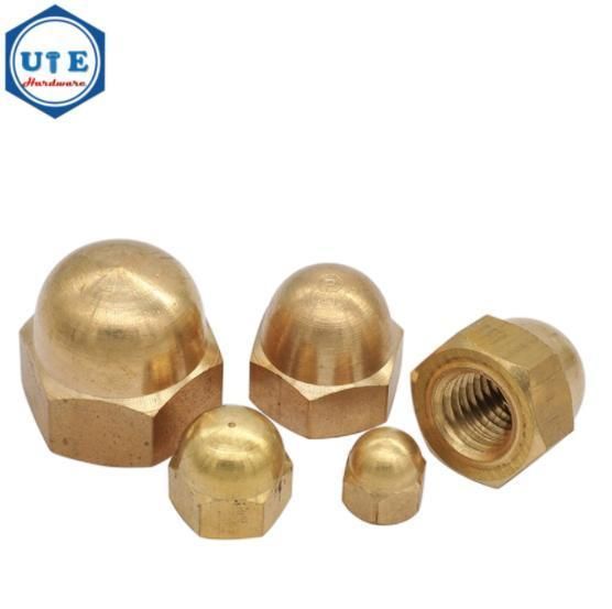 Hot Sales M3--M16 DIN1587 Brass Hexagon Domed Nuts Hex Dome Round Head Nut