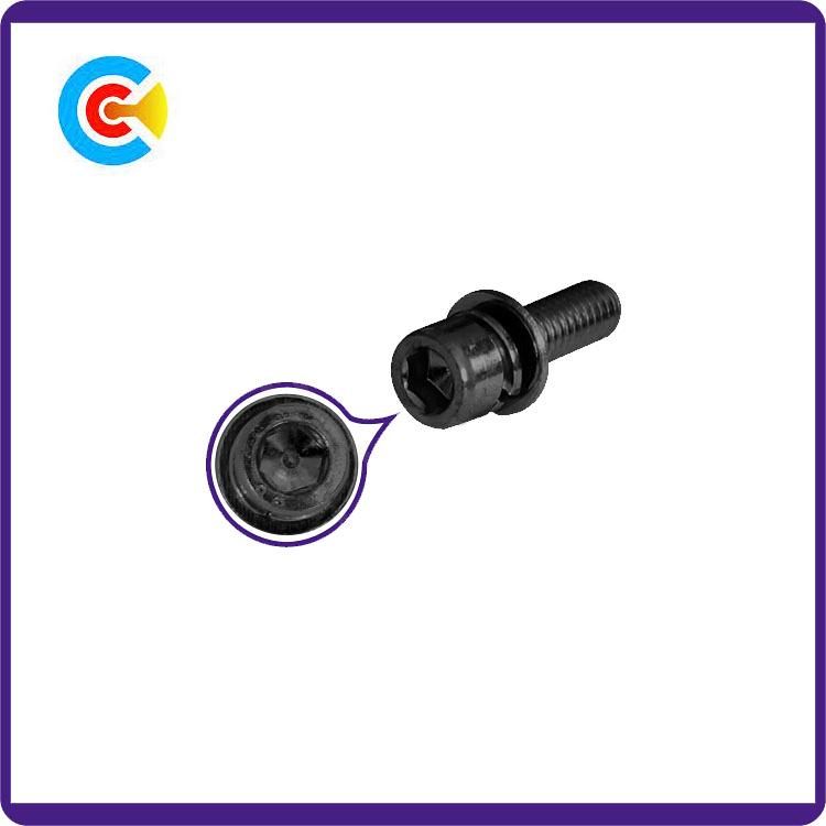 DIN/ANSI/BS/JIS Carbon-Steel/Stainless-Steel Hexagonal Head with Pad Combination Screws