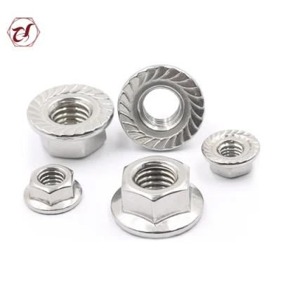 Stainless Steel SS304 Hex Nuts Head A2 DIN6923 Flange Nut/SS316 Flange Nut