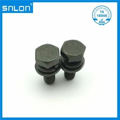 Hex Head Sems Screws Assembled Plain Washer Spring Washer