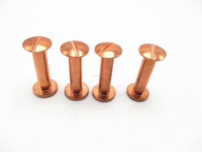 Red Copper Male Female Chicago Screws Paper Fastener Binding Screws