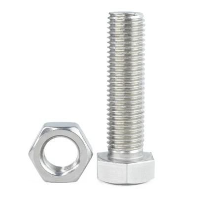 China Factory Fasteners Steel Hex Bolt DIN933 Stainless Steel M8 M16 M20 Hex Bolt and Nut Bolt
