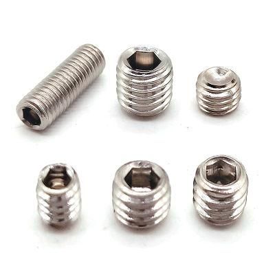 Flat Point Stainless Steel 304 Hollow Hex Socket Allen Grub Screw Slotted Set Screw