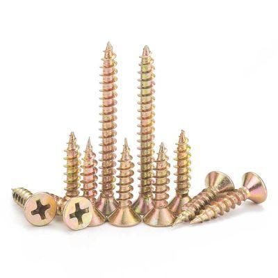 Countersunk Head Fine Thread Yellow Zinc Plated Chipboard Self Tapping Screws