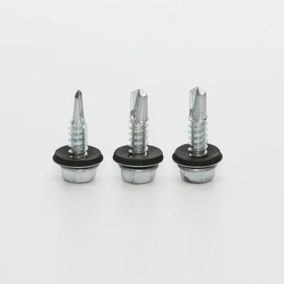 Colored Hex/Tex Head Flange Metal Roofing Screw Sizes EPDM Rubber Washer Self Drilling Roofing Screw