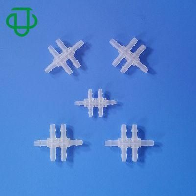 Medical Plastic Air Water Dispenser 6 Ways Cross Rubber Tube Hose Barb Pipe Fitting for 1/16&quot; 3/32&quot; 1/8&quot;ID Tubing