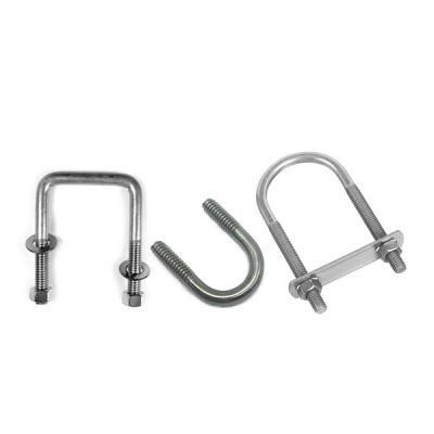 China Fastener M6 M8 M12 100mm for Trucks Motorcycle Square U Bolt 304 316 Stainless Steel U Bolt