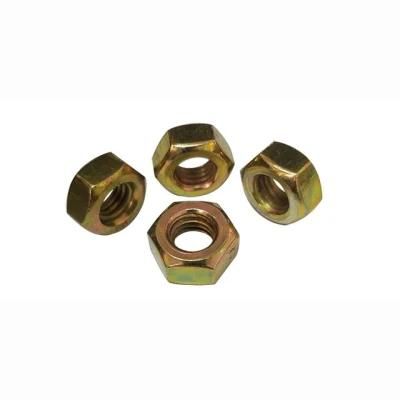 Yellow Zinc Plated Carbon Steel Hex Nut in Bsw Standard