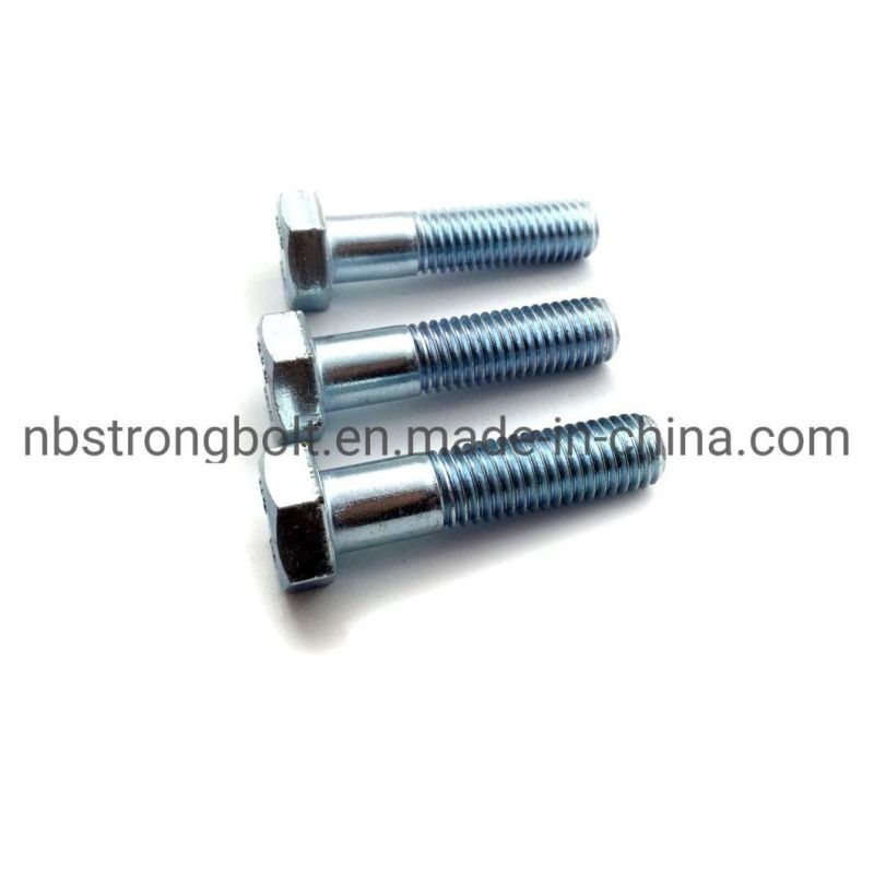 DIN931 Hex Bolt, Hex Cap Screw Gr. 10.9 with Withe Zinc Plated