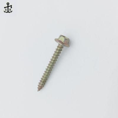 Color Yellow Zinc Plated Carbon Steel Wood Thread Special Non-Standard Hexagon Flange Screw Made in China