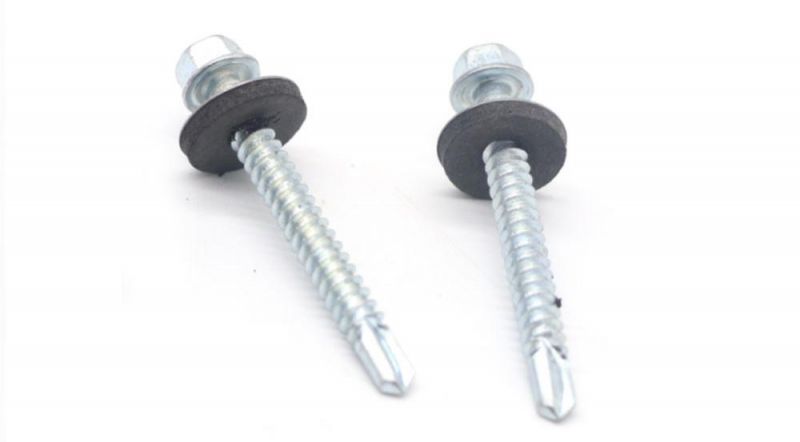 DIN 7504 Galvanised Steel Hexagonal Head with EPDM Washer Self Drilling Roofing Screw