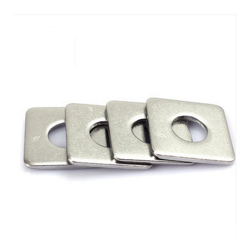 DIN436 M8 A2 A4 304316 Flat Stainless Steel Square Washer with Round Hole