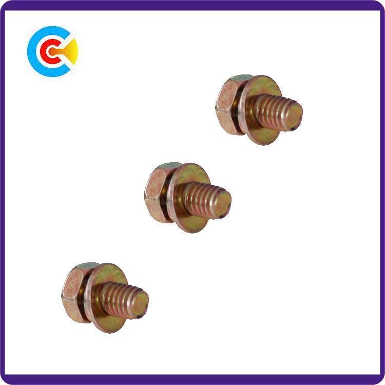 DIN/ANSI/BS/JIS Carbon-Steel/Stainless-Steel Hexagon Washer Mechanical Combination Cross Hexgonal Screw