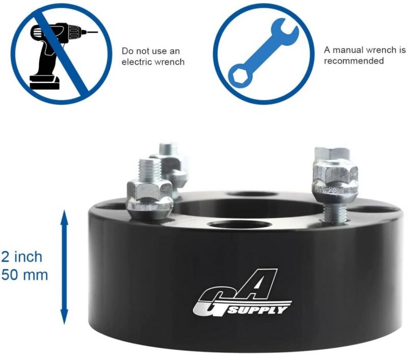 4X110 ATV Black Wheel Spacers with 2" 74mm Hub Bore 10X1.25 Studs