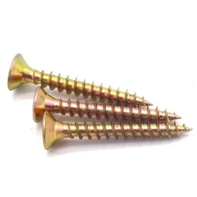 Double Countersunk Head Chipboard Screws Yellow Zinc Plated Chipboard Screw