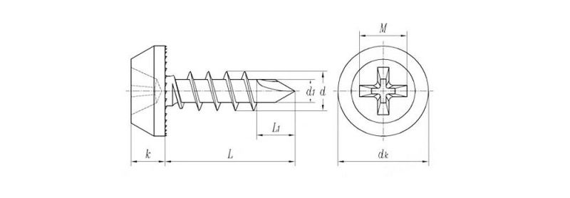 DIN7504 Pan Framing Head Phillips Drive Zinc or Phosphate Self-Drilling Point Drywall Screw Made in China