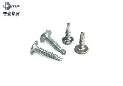 Good Quality Size 4.2X25mm Modified Phillips Button Head White and Blue Zinc Plated Self Drilling Screws