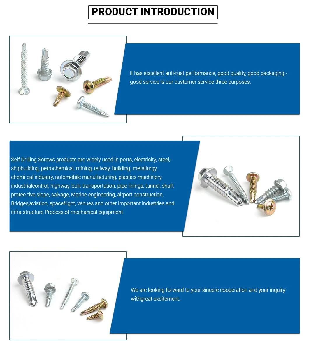Carbon Steel Hexagon Washer Head Drilling Screws with Tapping Screw Thread