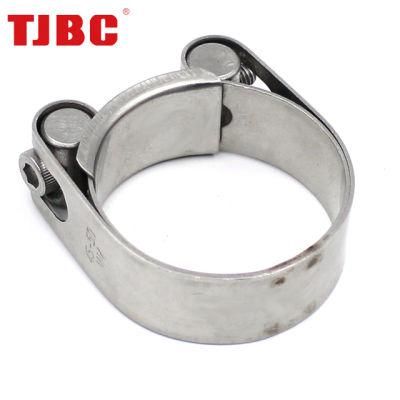 W5 316ss Stainless Steel Heavy Duty Single Bolt Unitary Hose Clamp with Double Layers Robust Bands for Exhaust Pipe, 130-135mm