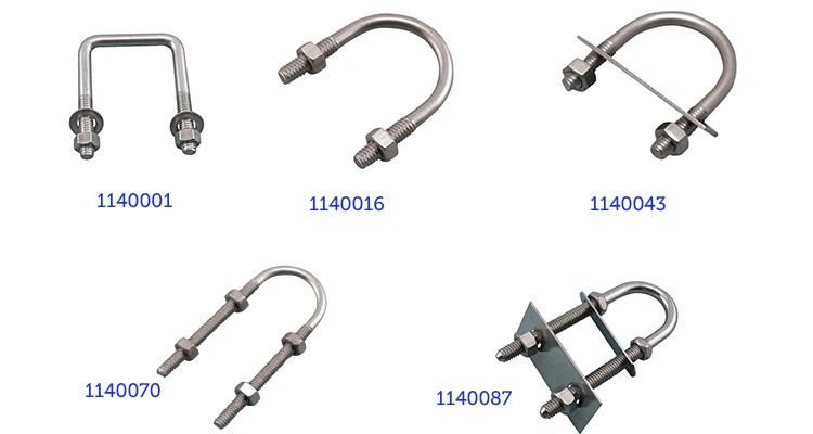 Polished Stainless Steel U Bolt with Plate & Hex Nuts Pipe U Bolt
