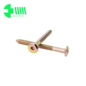 Allen Drive Flat Head Furniture Screw in Yellow Zinc Plating