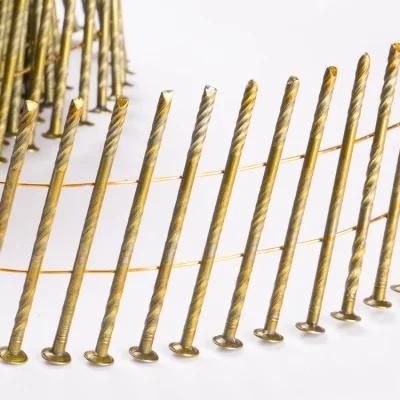 Wire Collated Coil Nails 2 1/4&prime;&prime;x0.099&prime;&prime; (57mm X 2.5mm) Screw Yellow Coated