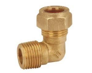 Brass Male Card Sleeve Bend Fittings for Copper Pipe 90 Degree Elbow
