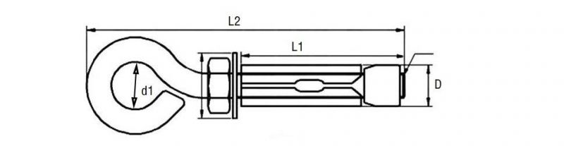 Concrete Anchor Expansion Screw Stainless Steel Sleeve Anchor Eye Bolt