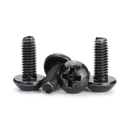 Black Zinc Round Head Cross Recessed Taptite Style Thread Forming Screws