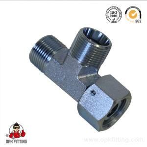 Cc/CD Metric Run Tee Fitting with Swivel Nut, Barrel Tee Fitting