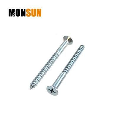 Zinc Plated Carbon Steel Phillips Flat Head Wood Screws