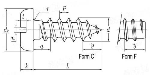 Non-Standard DIN 7971 A2-70 Double Eye Pan Head Self Screw Made in China