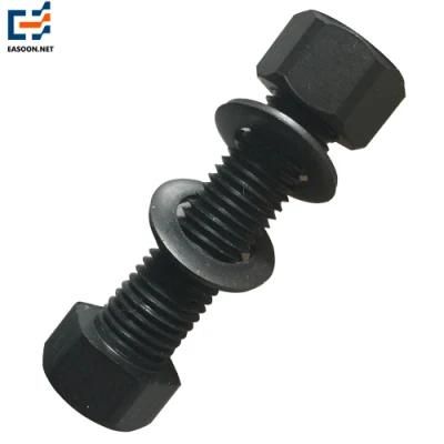 Black Teflons Threaded Rod Heavy Bolt and Nut with ASTM A194 2h Heavy Nut