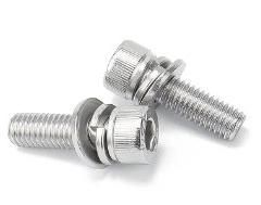 304 Stainless Steel Hexagon Socket Bolt Gasket Combined Cylindrical Head Flat Spring Washer Screw