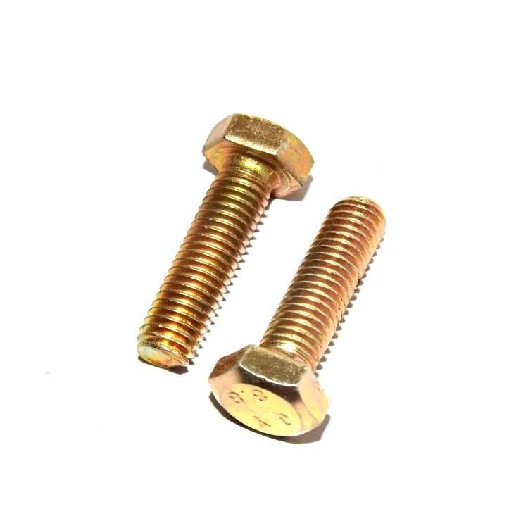 Yellow Zinc Full Thread DIN934 Hexagonal Bolt for Steel Structure