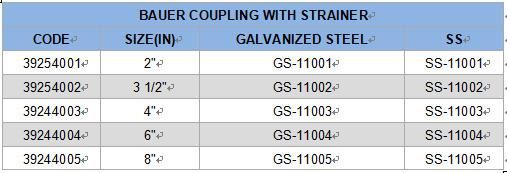 Hose Fitting Connector Steel Hose Coupling Bauer Coupling with Strainer
