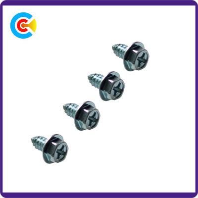 DIN/ANSI/BS/JIS Carbon-Steel/Stainless-Steel Galvanized Hex Flange Self Tapping Screw with Self-Tapping Screws