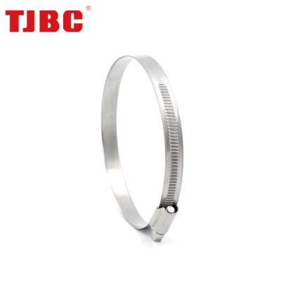 DIN3017 W2 Stainless Steel Adjustable Non-Perforated Germany Type Tube Pipe Clip, Worm Drive Hose Clamp, 70-90mm