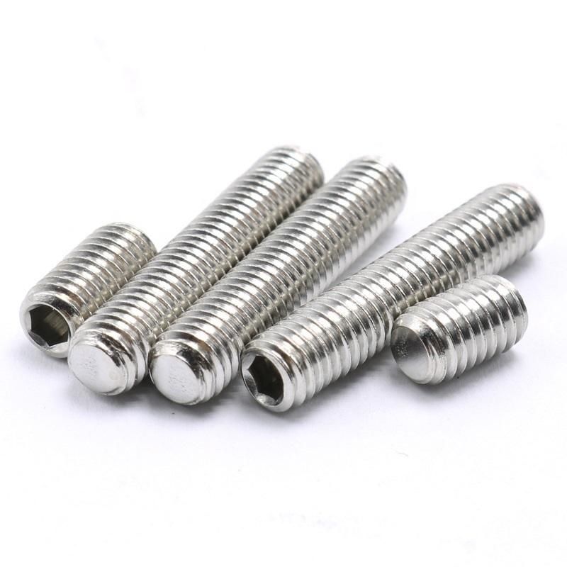High Quality A2-70 A2-80 A4-70 A4-80 Inner Hexagon Socket Set Screws with Flat Point Grub Screw
