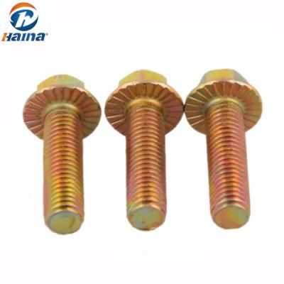 Titanium /Yellow Zinc Plated Hex Flange Bolt