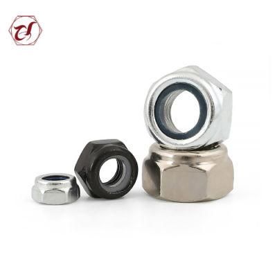 Blue White DIN985 Carbon Steel Nut Hex Nylon Lock Nuts
