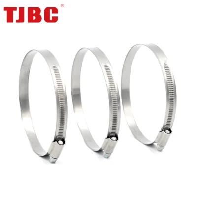 12mm Bandwidth W5 Non-Perforated 316ss Stainless Steel Worm Drive Germany Type Hose Clamp for Automotive, Adjustable Range -70-90mm