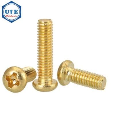 Brass Screw Cross-Groove Copper Screw Pan Head Brass Machine Screws DIN7985