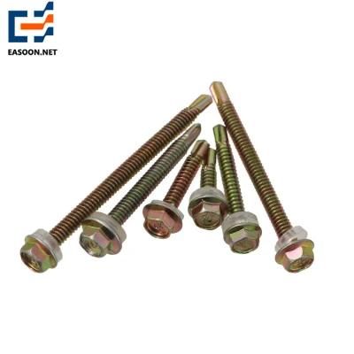 Zinc Plated 4.8 8.8 Self Drilling Screws with Hex Flange Head