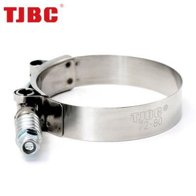 High Pressure Spring Loaded Stainless Steel Constant Tension T-Bolt Clamp for Turbo Automotive, Control Area 112-120mm