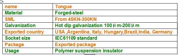 120kn Tongue End Fitting for Polymer Insulator