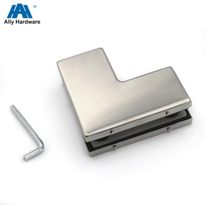 Commercial Office L Shape Glass Door Floor Hinge Patch Fitting