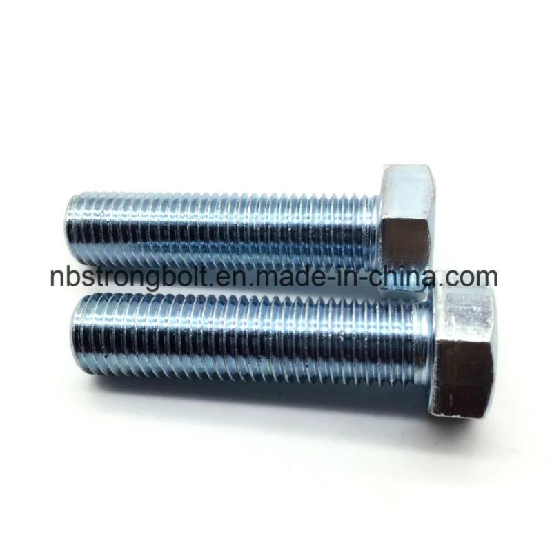 DIN933 Hex Bolt Cl. 4.8 with White Zinc Plated Cr3+ M18X80